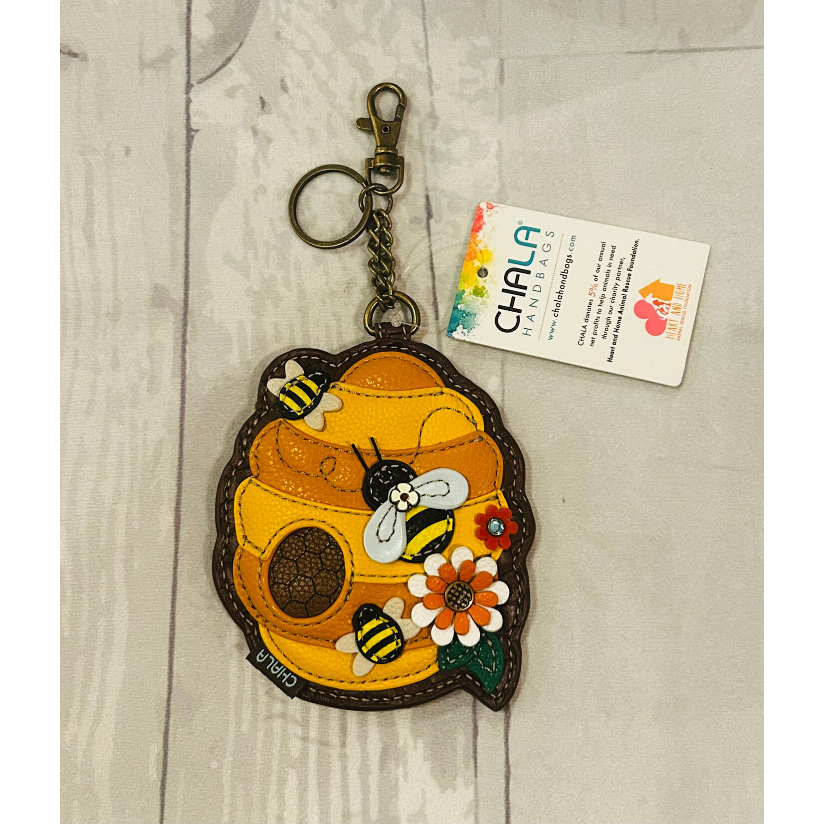 Chala Chala 806 Key Fob/Coin Purse Bee Hive