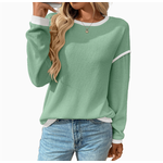 Lovesoft Lovesoft Colorblock Crewneck Long Sleeve Pullover Green