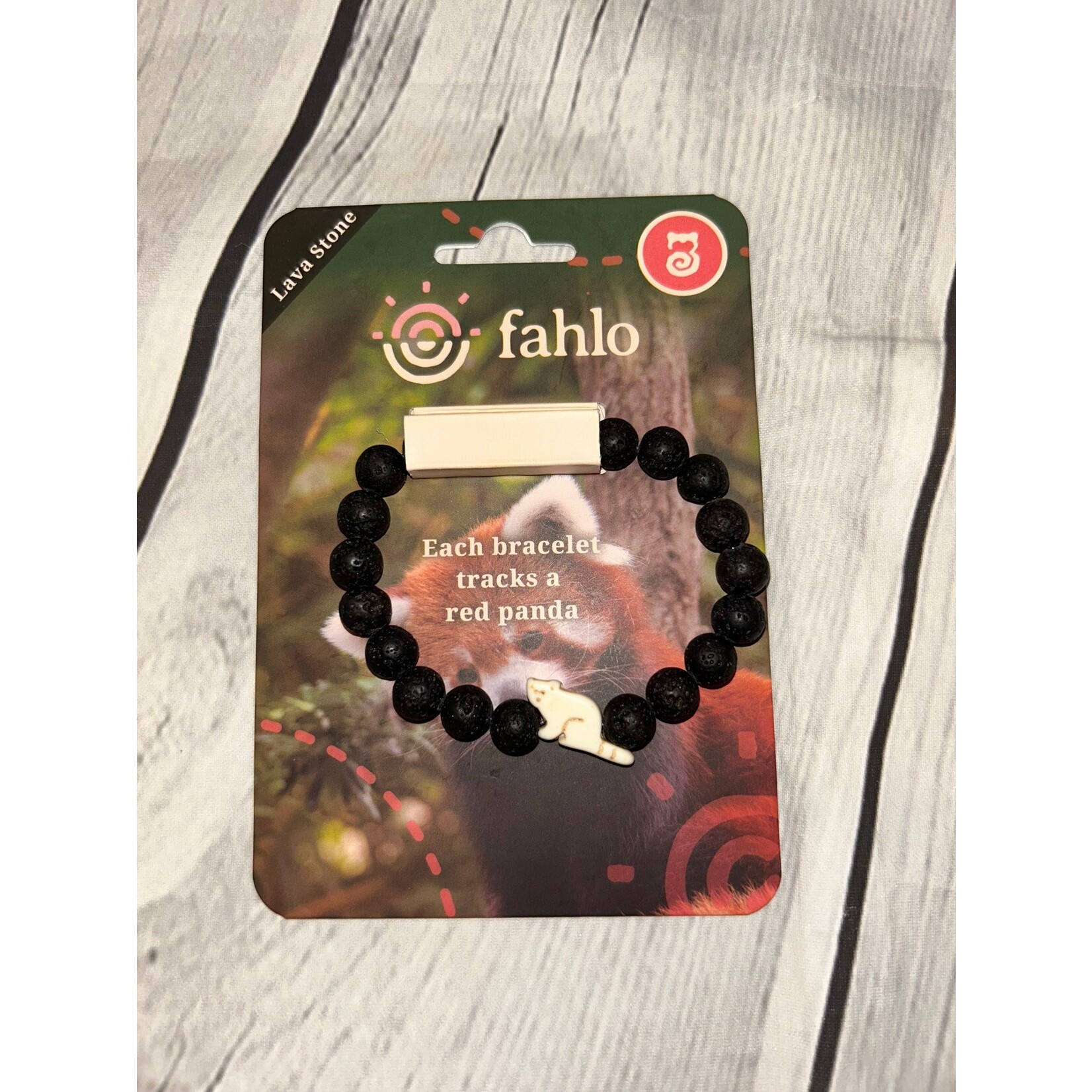 Fahlo Fahlo Dash Red Panda Bracelet Lava Stone