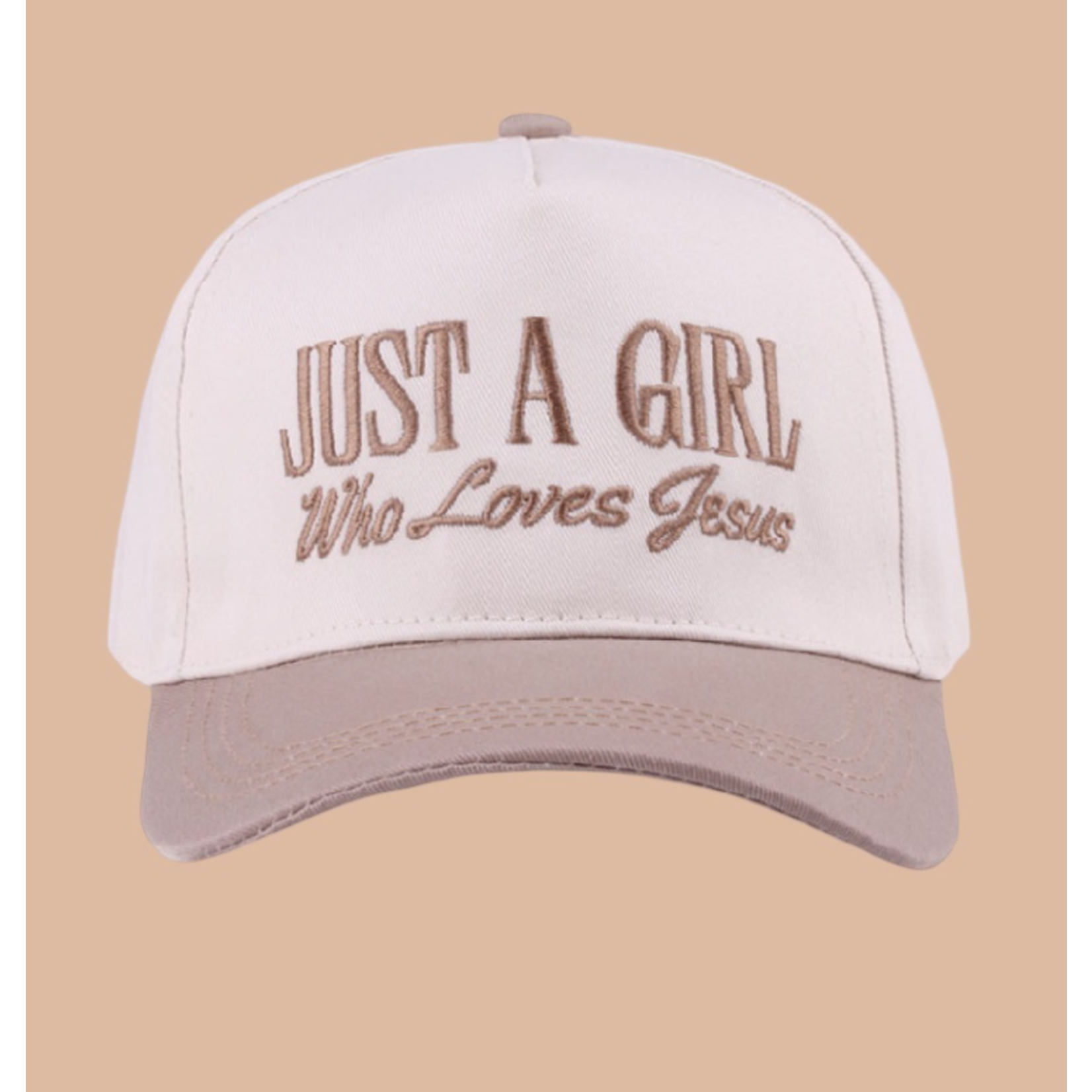 Zenana Zenana Just A Girl Who Loves Jesus Canvas Cap Ash Mocha
