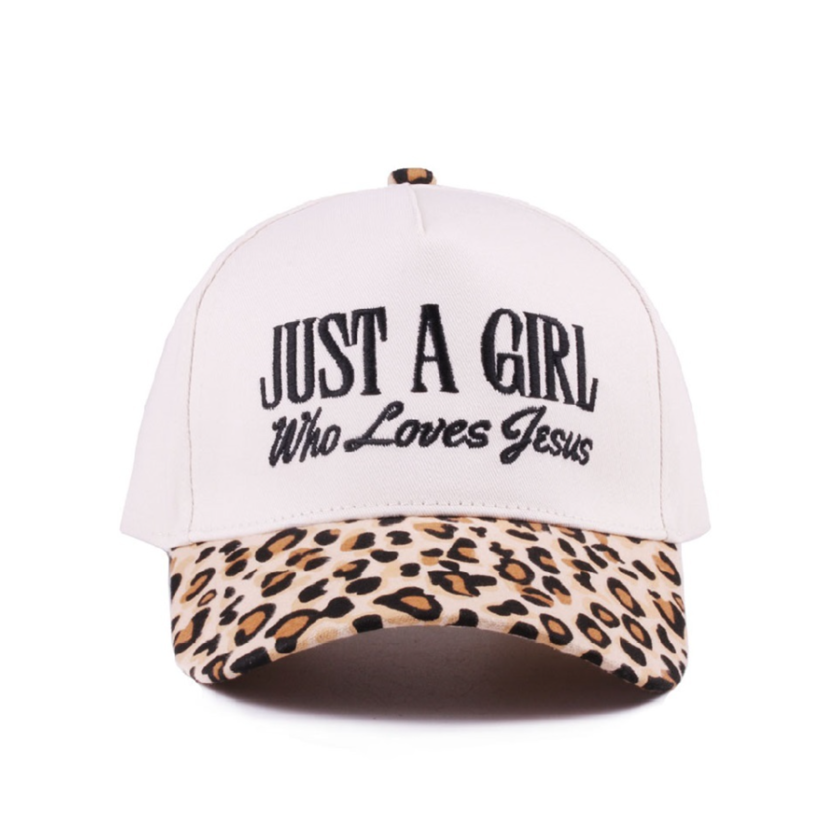Zenana Zenana Just A Girl Who Loves Jesus Canvas Cap Leopard