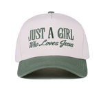 Zenana Zenana Just A Girl Who Loves Jesus Canvas Cap Dark Forest