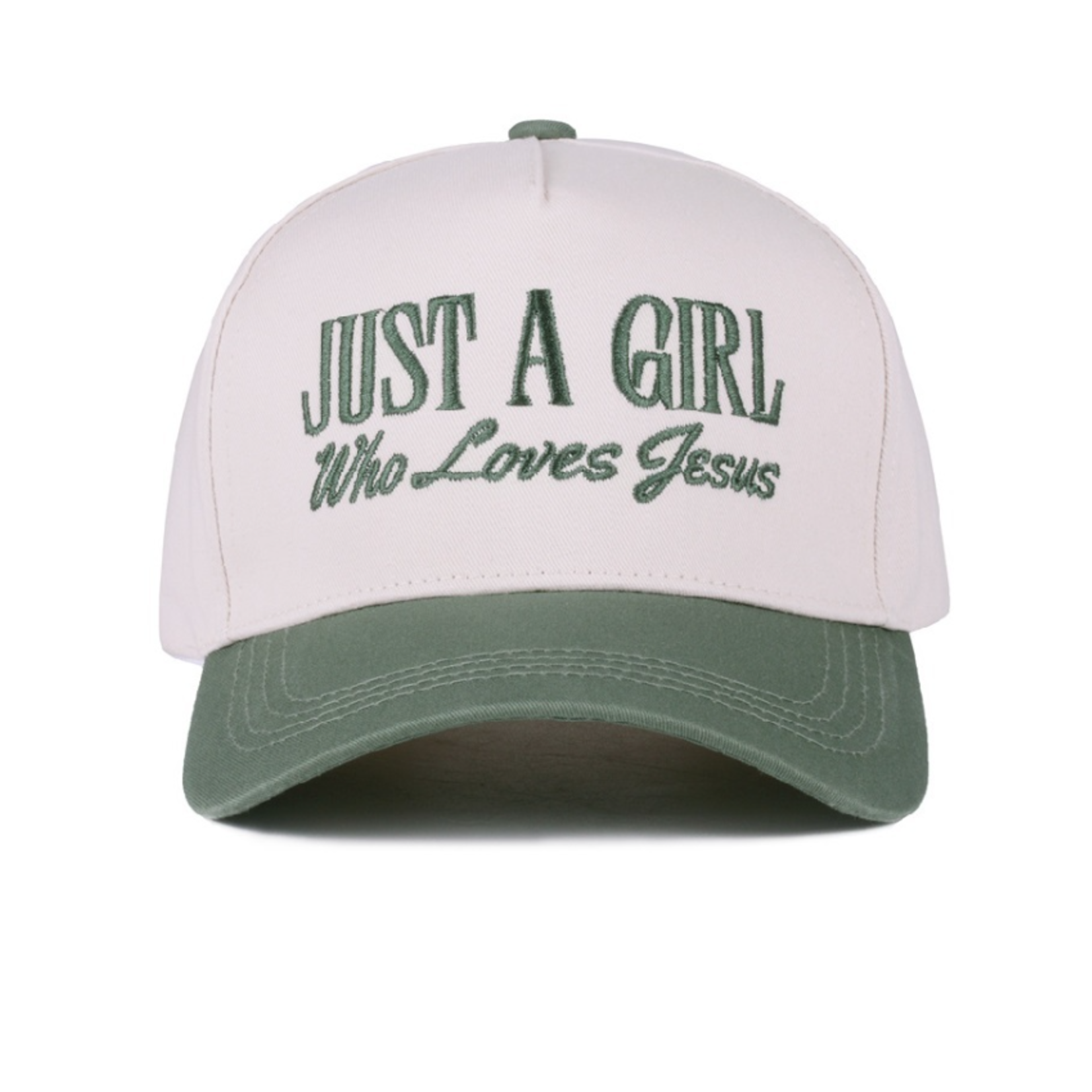 Zenana Zenana Just A Girl Who Loves Jesus Canvas Cap Dark Forest