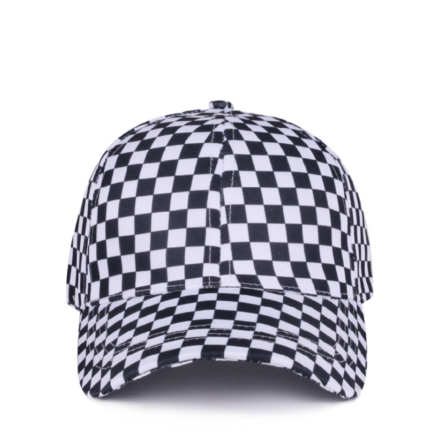 Zenana Zenana Checkered Pattern Baseball Cap Black