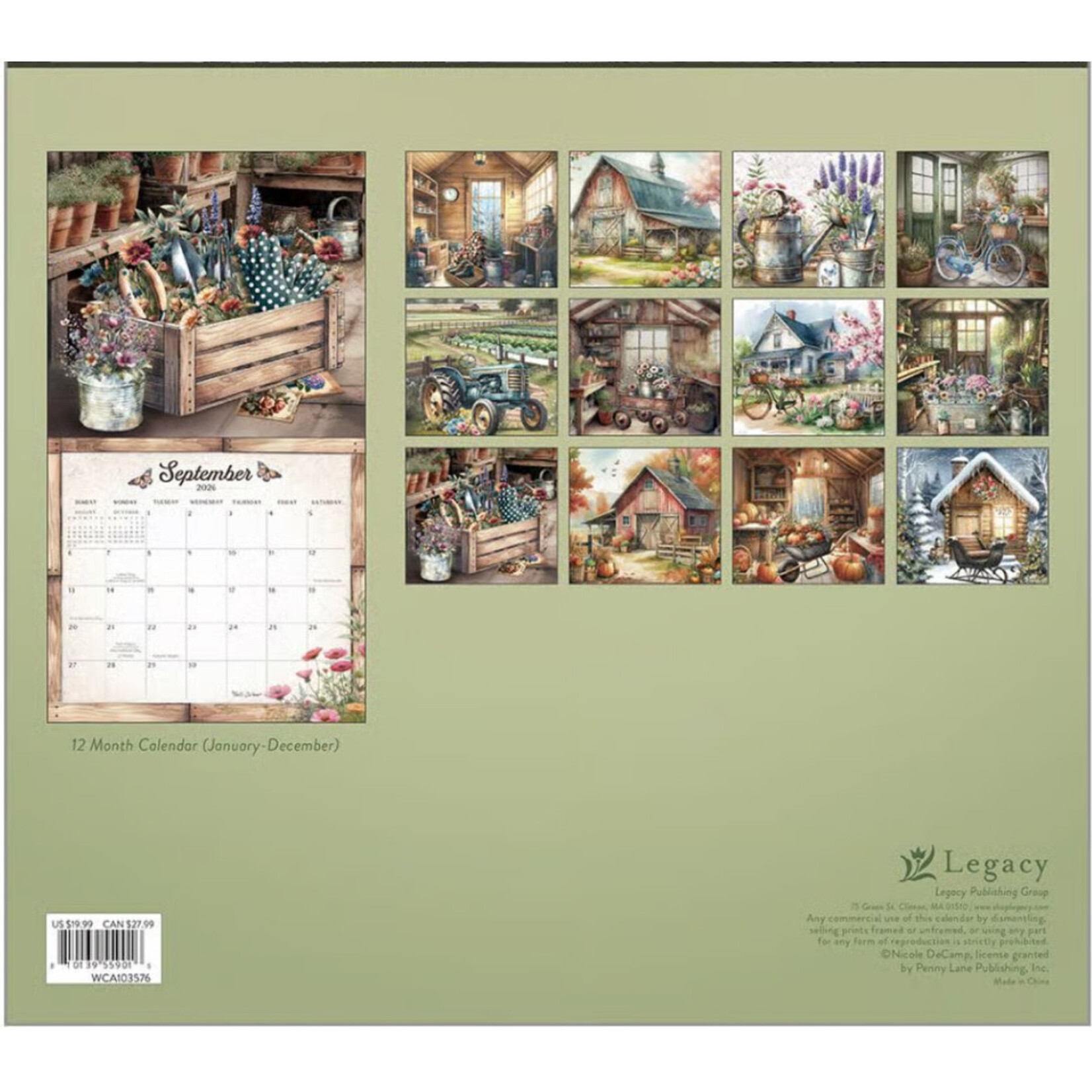 Legacy 2026 Legacy Gardening Wall Calendar