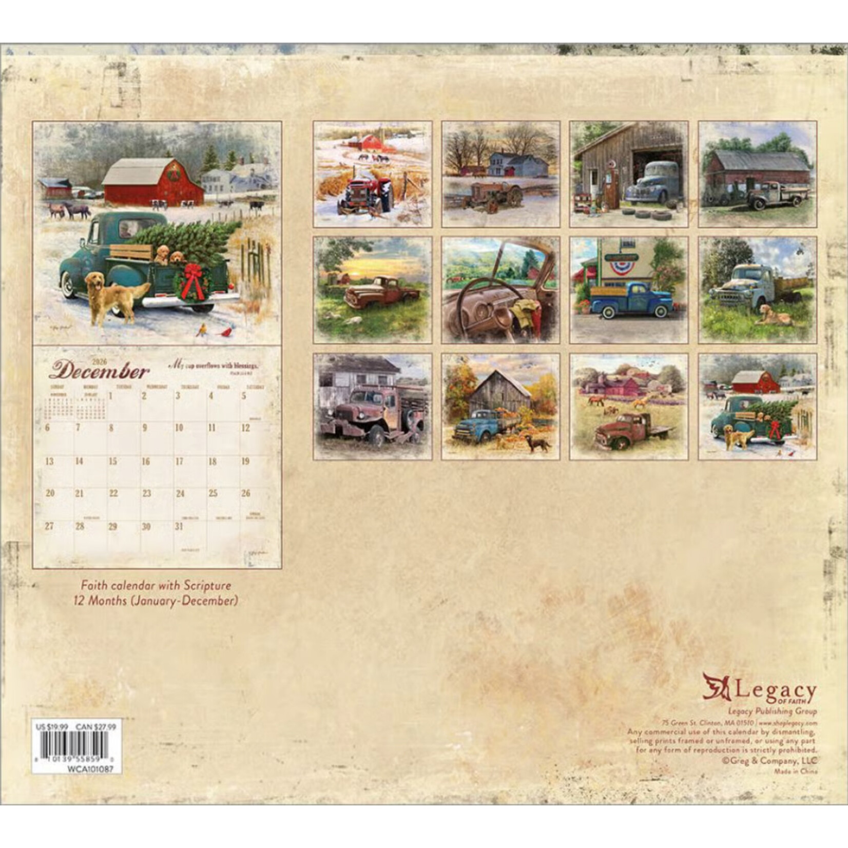 Legacy 2026 Legacy Heartland Blessings Wall Calendar
