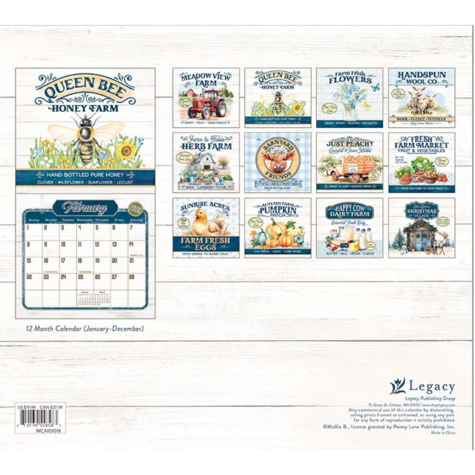 Legacy 2026 Legacy Farm to Table Wall Calendar