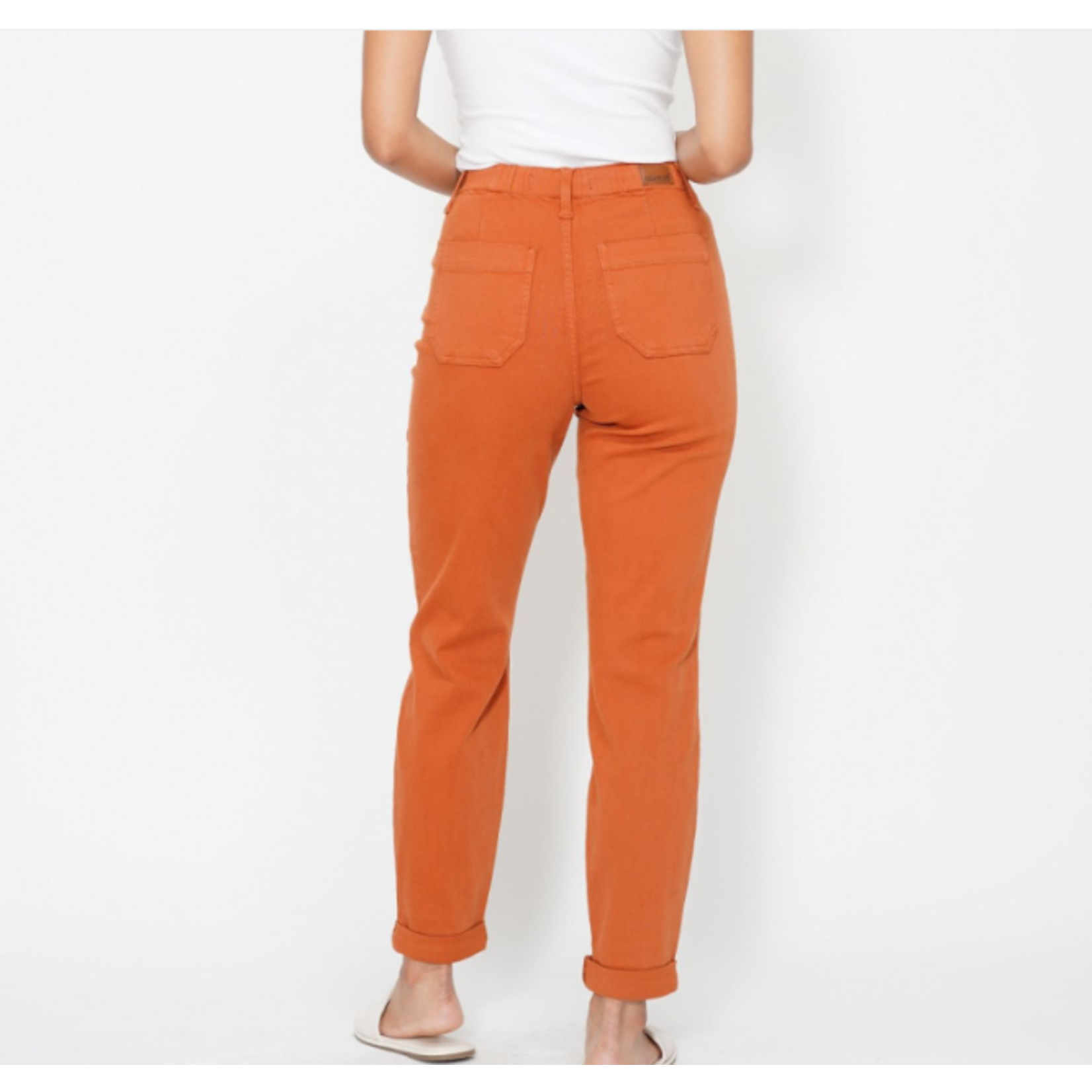 Judy Blue Judy Blue HW Garment Dyed Double Cuff Jogger Orange 88911