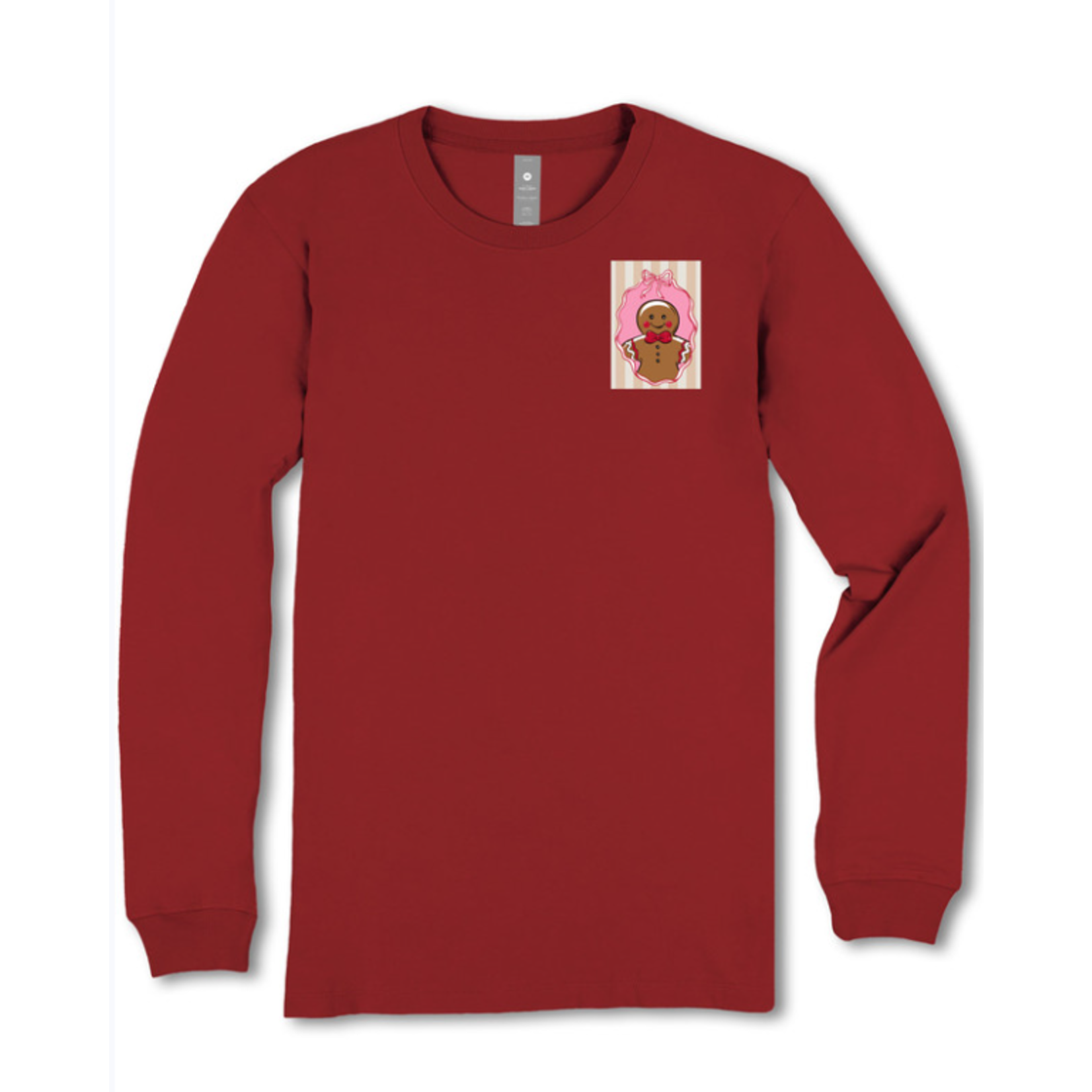 Simply Southern Simply Southern Long Sleeve Tee Stamps Carmine