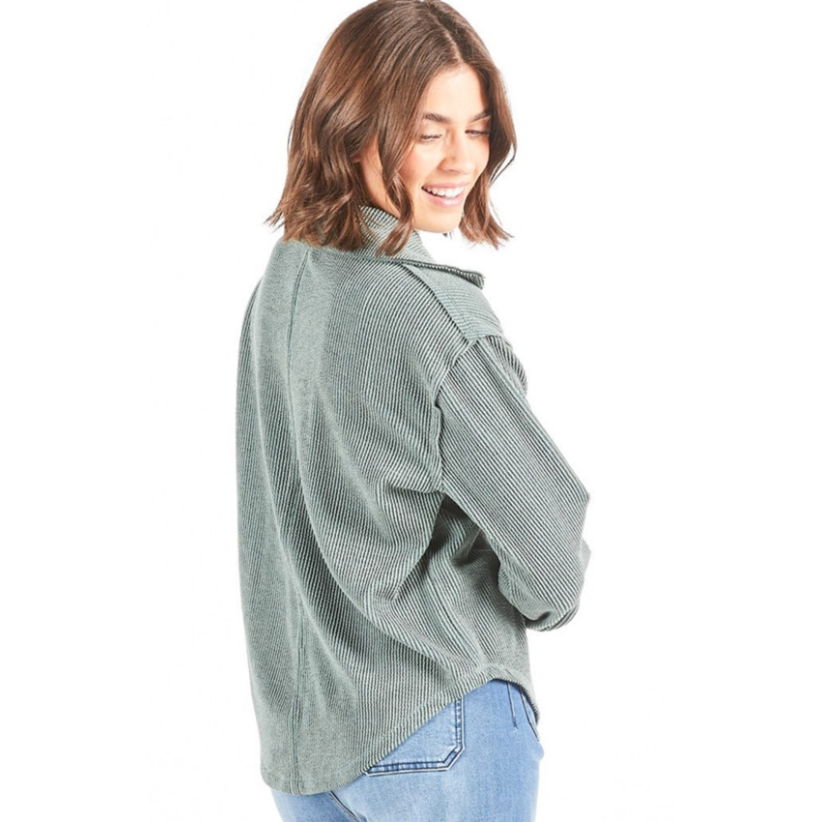 Simply Southern Simply Southern Long Sleeve Knit Top Jade