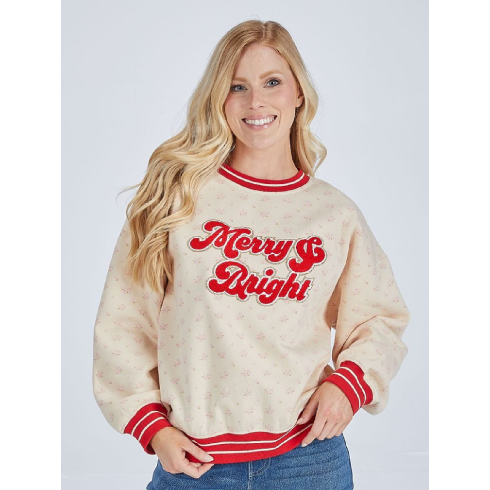 Simply Southern Simply Southern Varsity Holiday Crewneck Merry