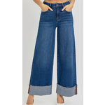 Risen Risen 21001 TC High Rise Crop Wide Cuffed Jeans