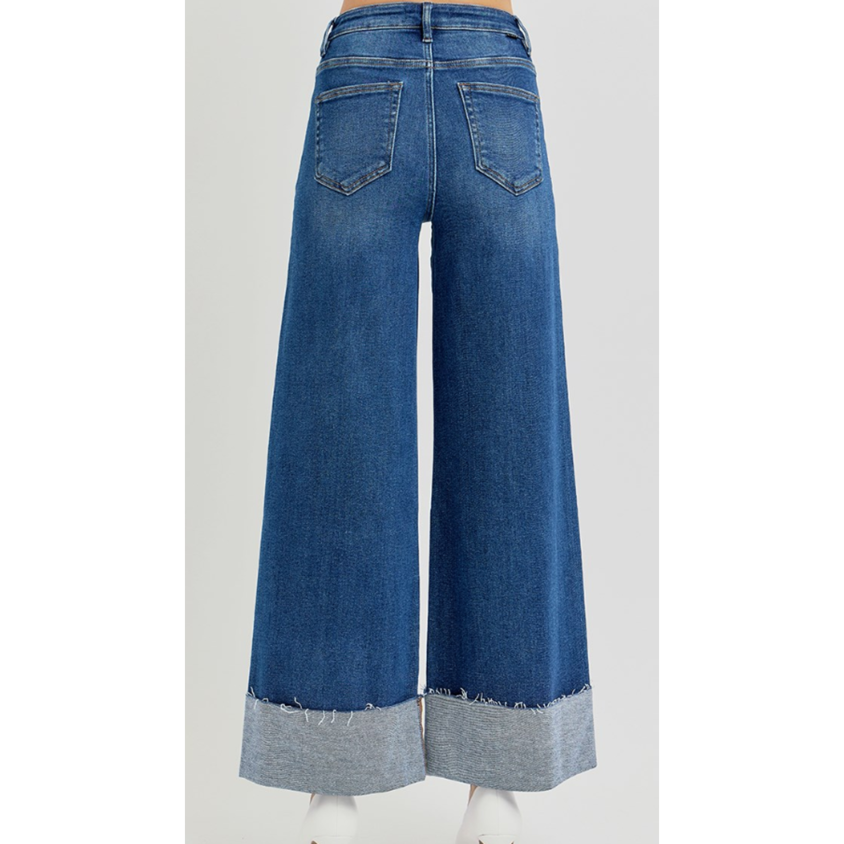 Risen Risen 21001 TC High Rise Crop Wide Cuffed Jeans