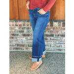 Risen Risen 21442 Mid Rise Ankle Straight Jeans Cuffed Hem