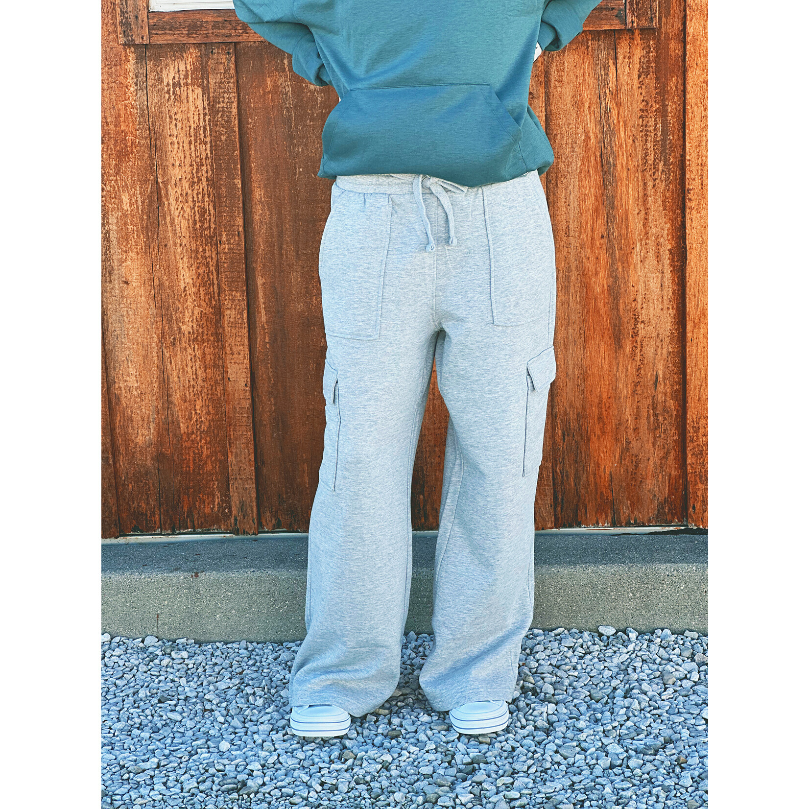 Risen Risen HR Side Cargo Pocket Wide Pants Heather Grey