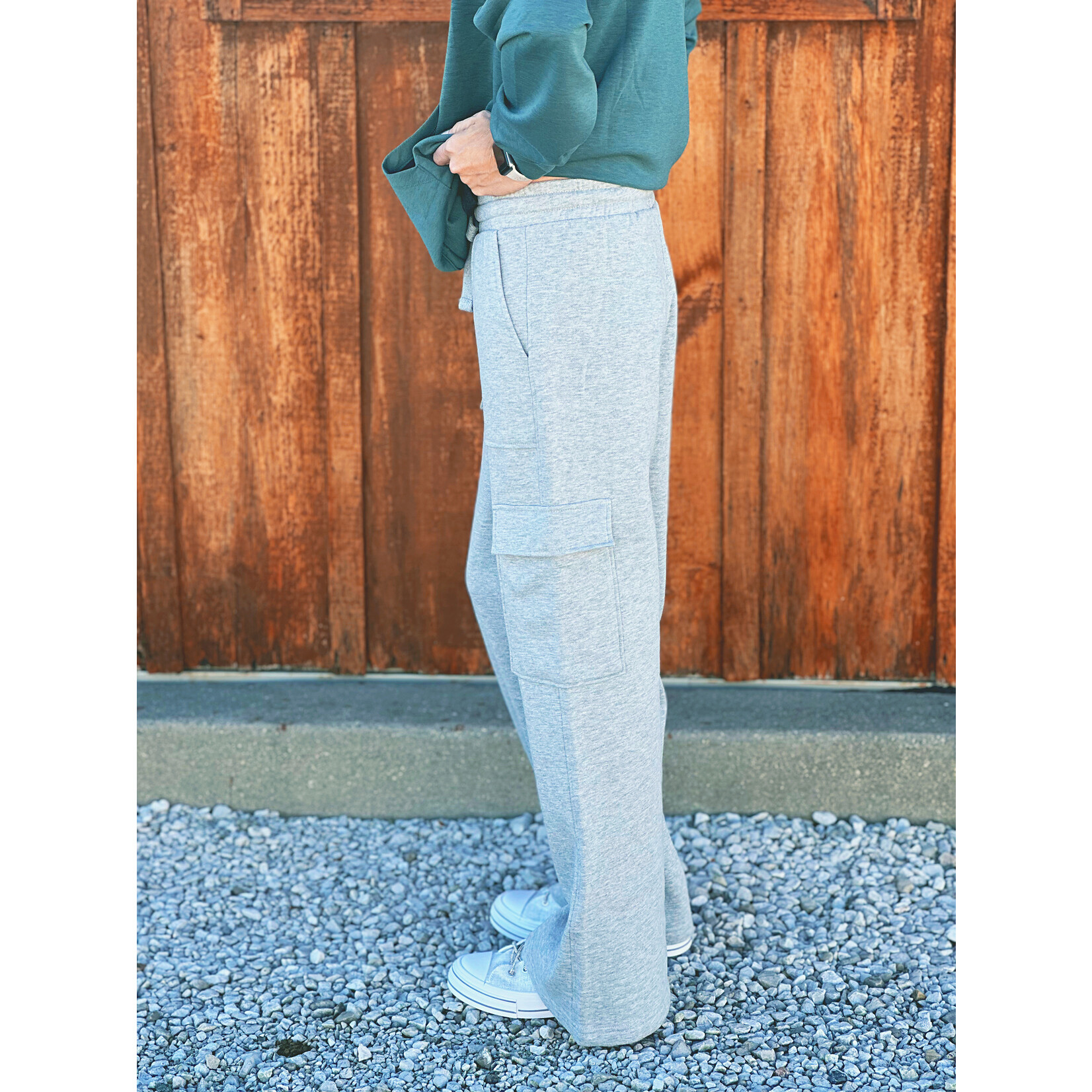 Risen Risen HR Side Cargo Pocket Wide Pants Heather Grey