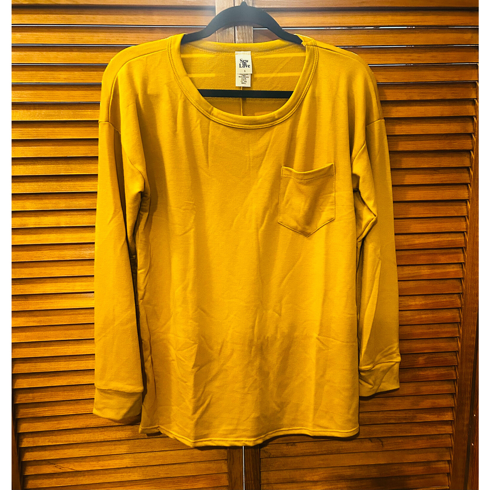 Sew in Love Sew In Love Long Sleeve Top with Pocket Mustard