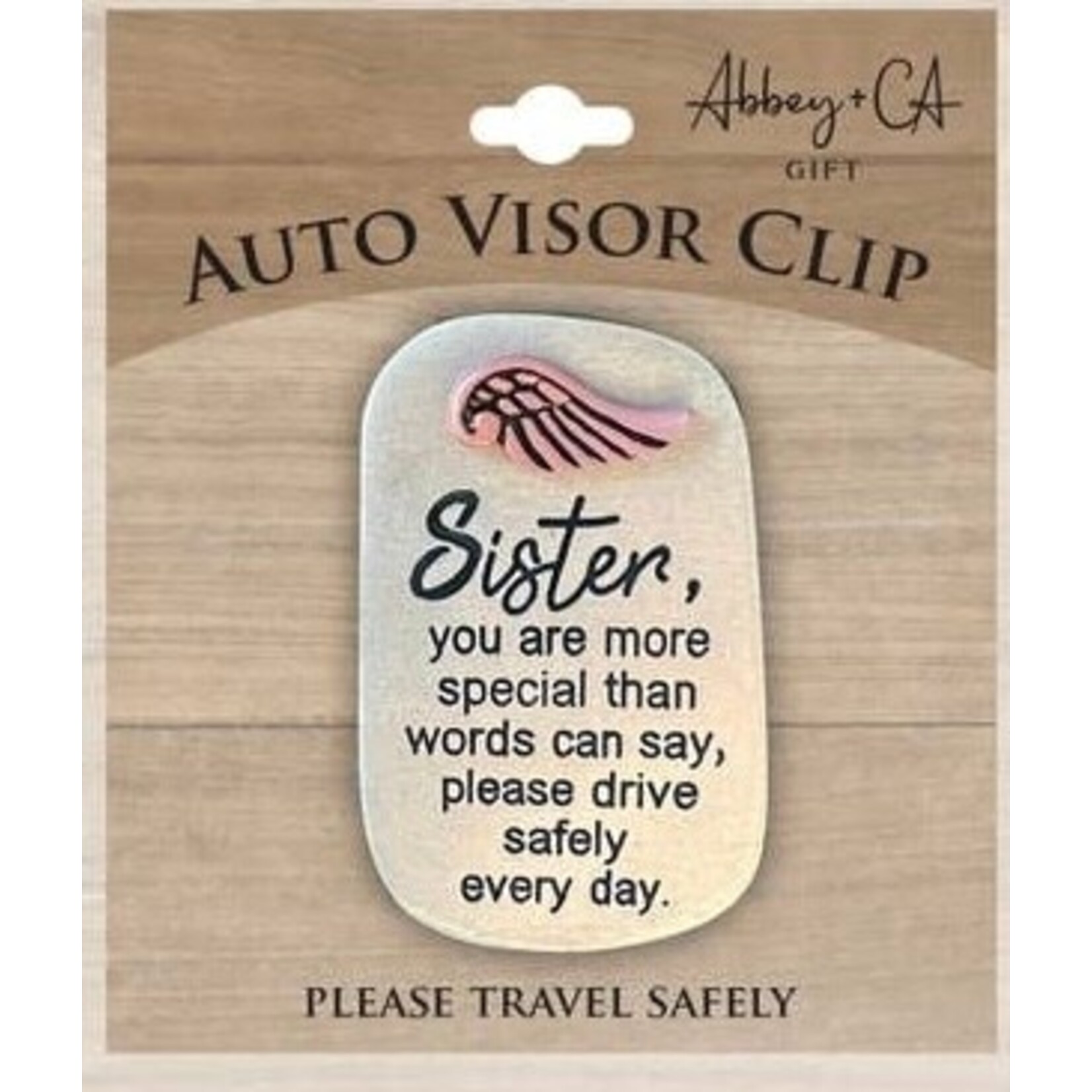 Abbey & Ca Drive Safely Visor Clip Sister