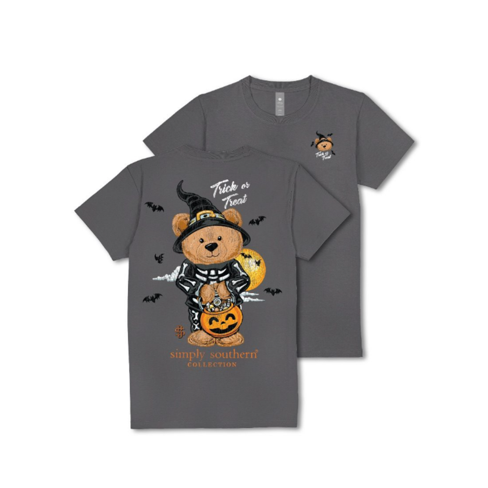 Simply Southern Simply Southern Short Sleeve Tee Teddy Candy Washed Coal