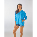 Simply Southern Simply Southern Quarter Snap Hooded Pullover Cyan