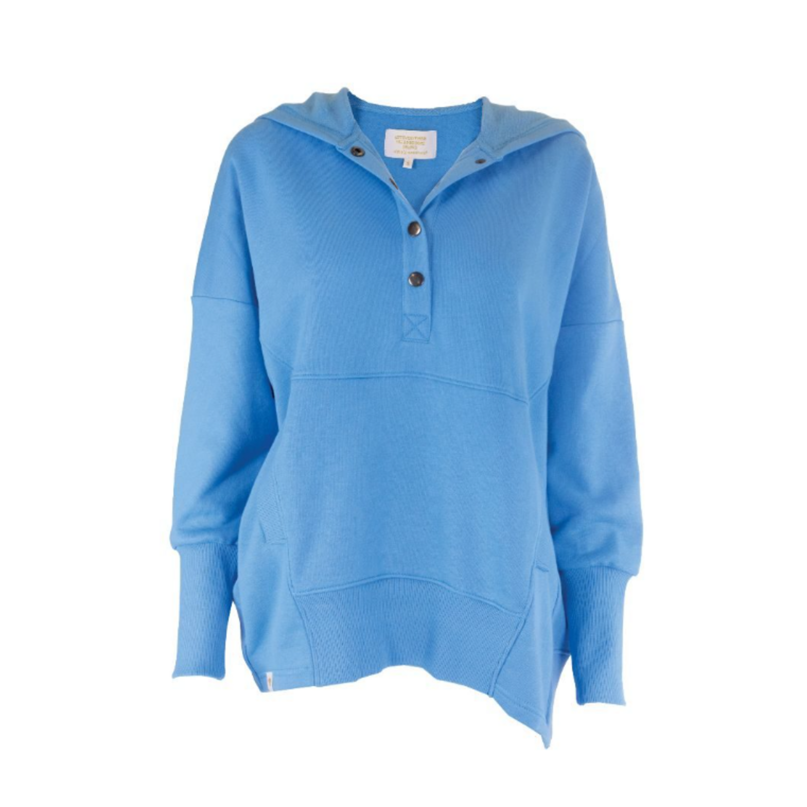 Simply Southern Simply Southern Quarter Snap Hooded Pullover Cyan