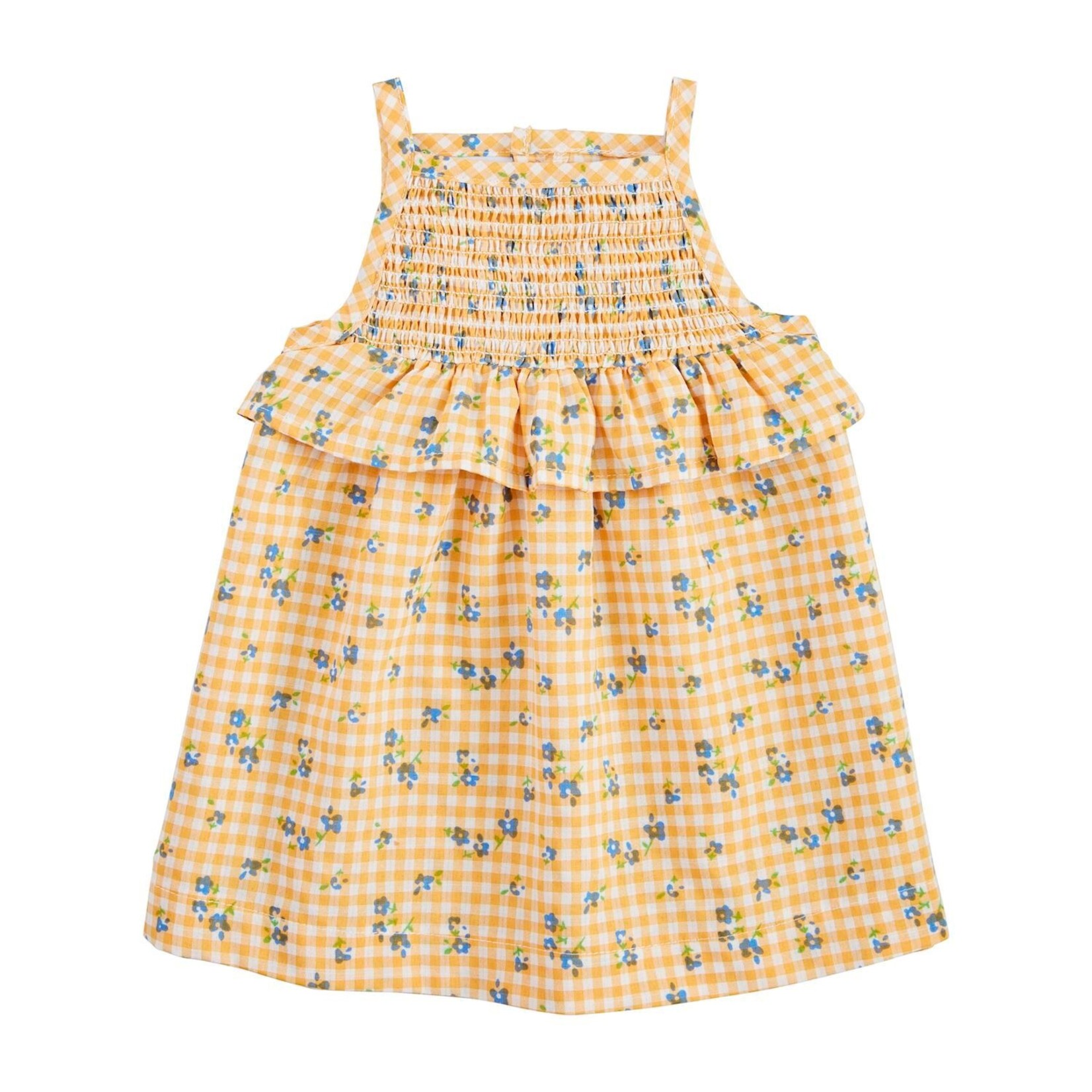 Mudpie Mudpie Yellow Smocked Baby Dress 0-3M