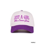 Zenana Zenana Just A Girl Who Loves Jesus Canvas Cap Purple