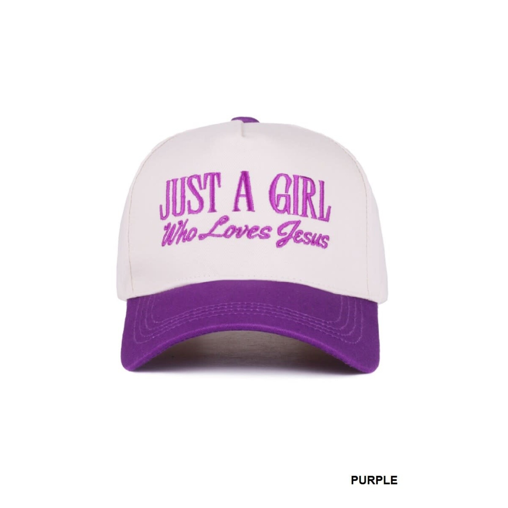 Zenana Zenana Just A Girl Who Loves Jesus Canvas Cap Purple