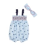 Mudpie Mudpie Printed Star Romper & Headband Set