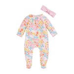 Mudpie Mudpie Rainbow Ditsy Floral Sleeper w/Headband