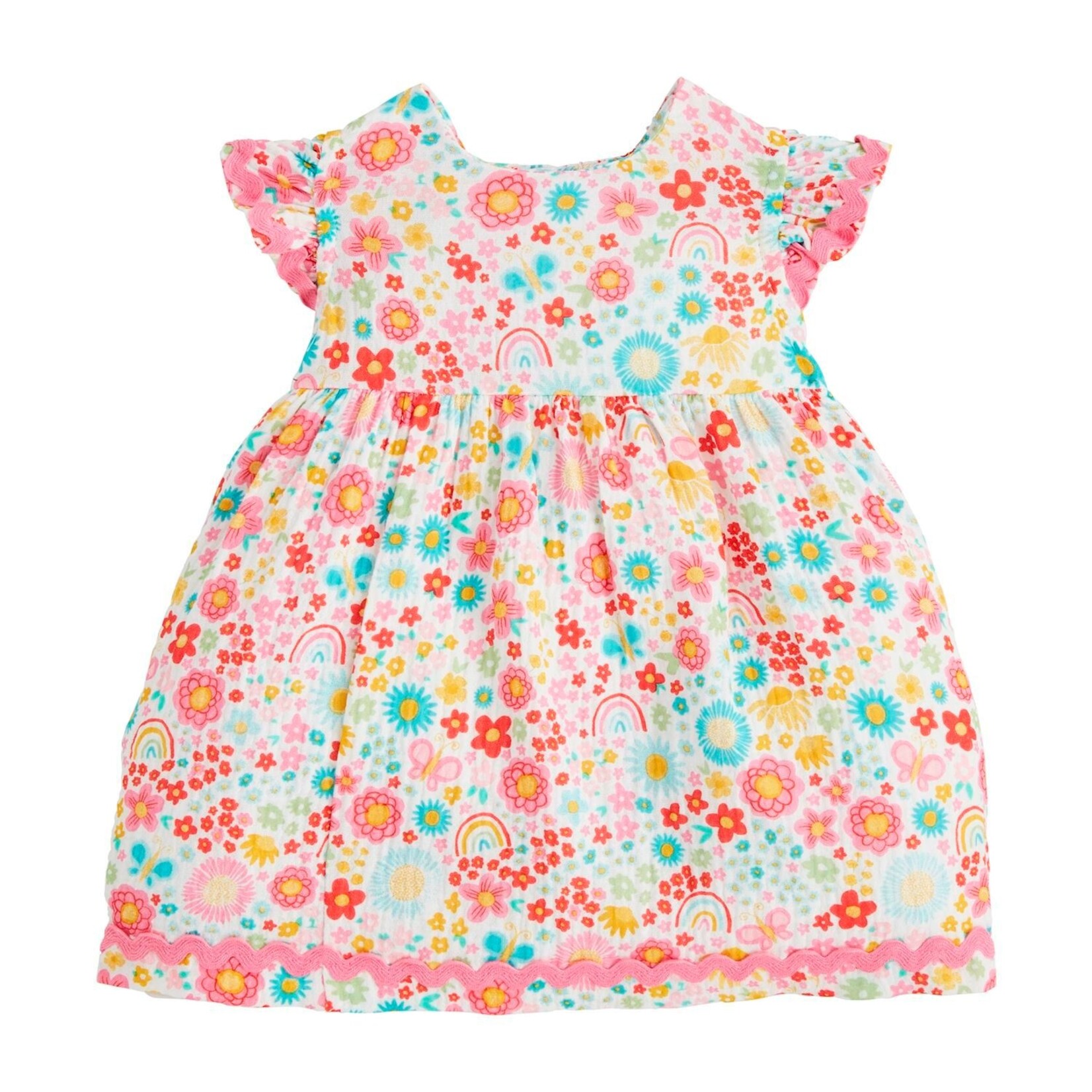 Mudpie Mudpie Rainbow Floral Baby Dress