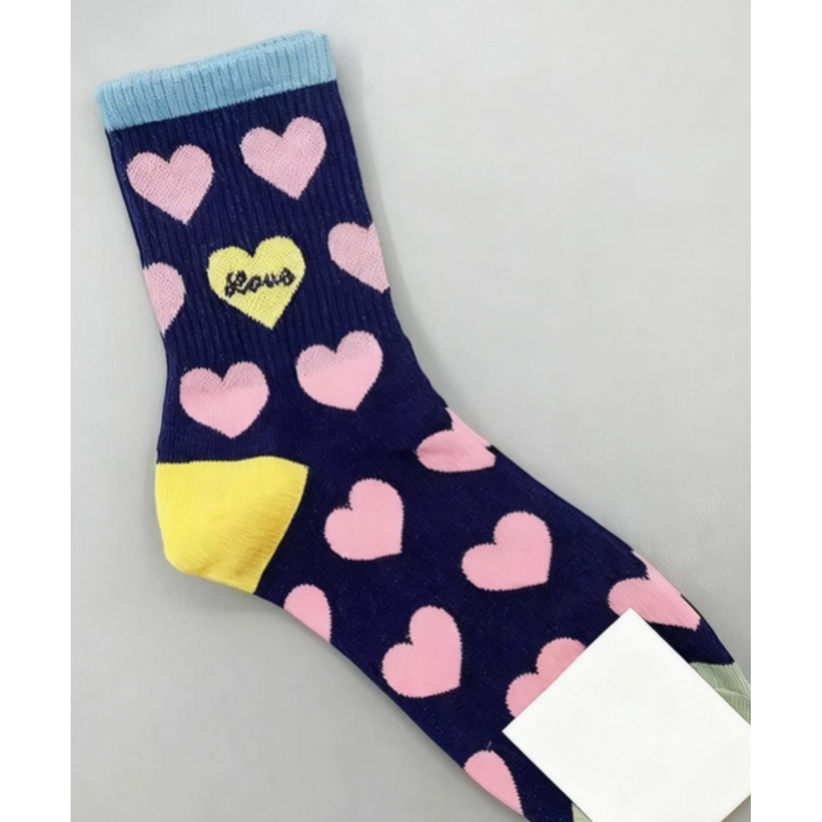 Fluffery Fluffery Texlina Women's Socks Hearts Navy/Pink
