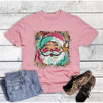 The Way Down South The Way Down South Christmas Leopard Watercolor Santa Tee