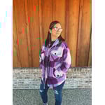 Zenana Zenana Plaid Hooded Shacket Lt Plum