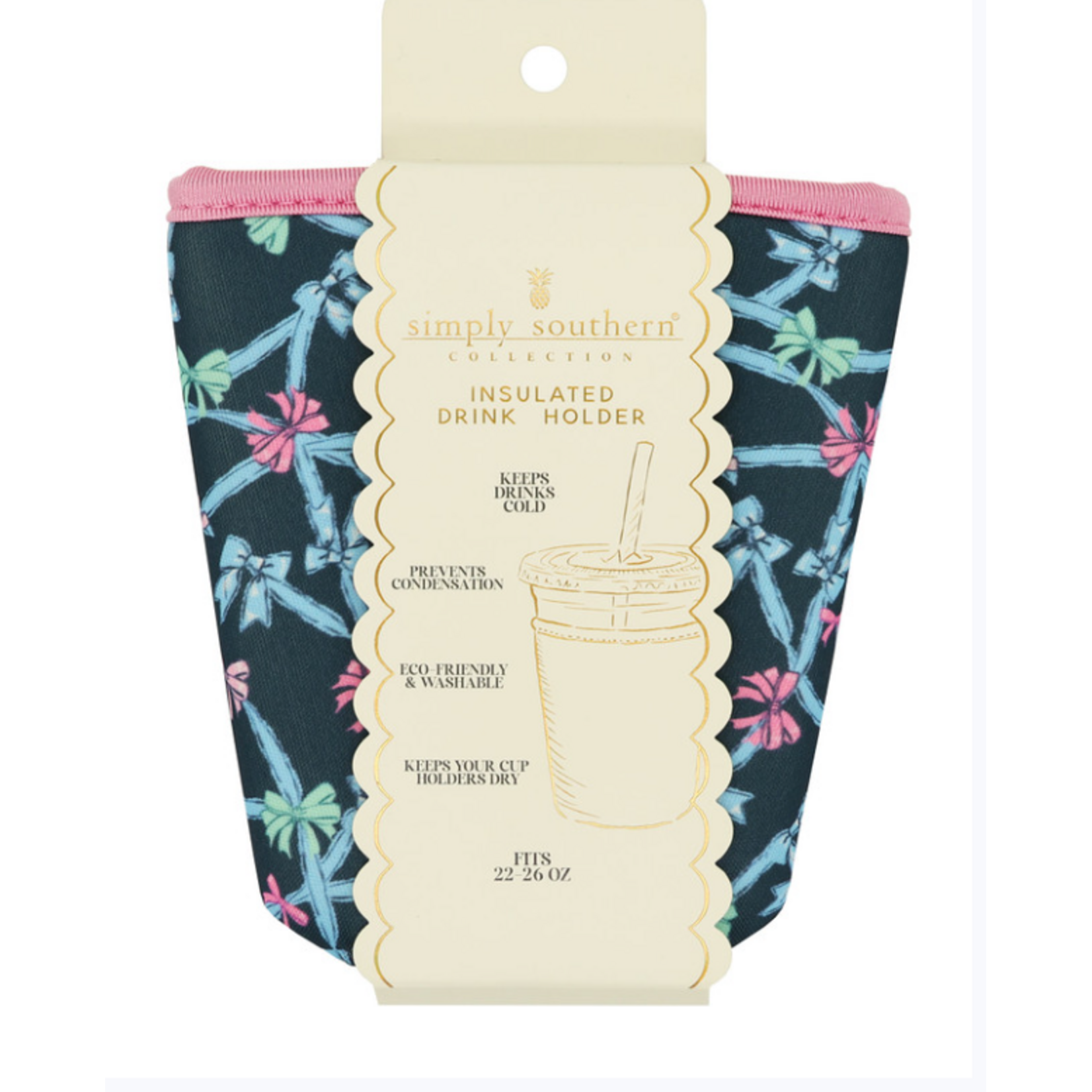 Simply Southern Simply Southern Small Drink Sleeve Ribbon Navy