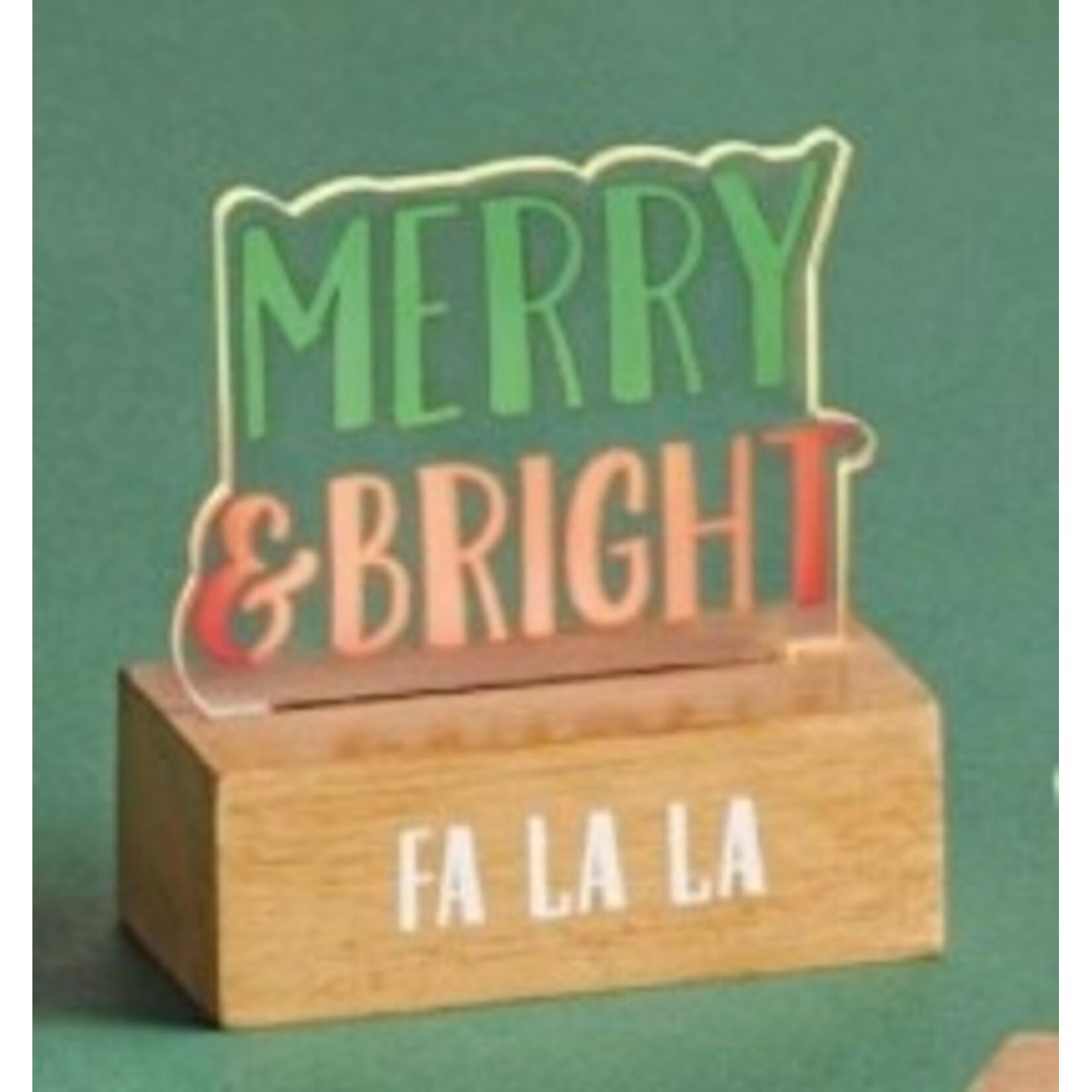 Mudpie Mudpie Christmas Acrylic Light Up Merry & Bright