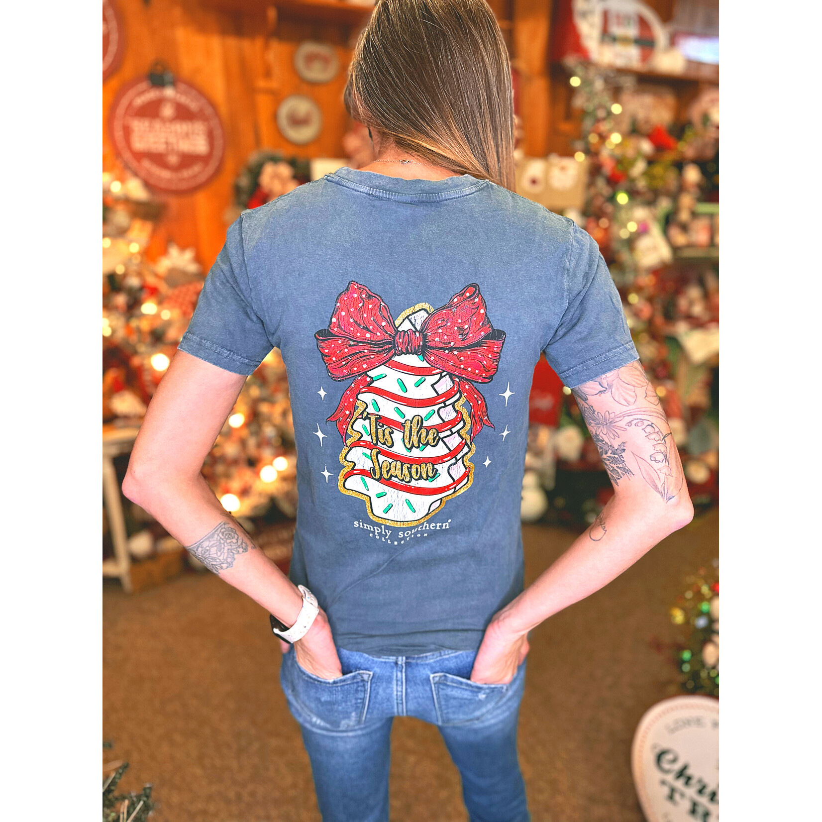 Simply Southern Simply Southern Short Sleeve Tee Cake Washed Coal