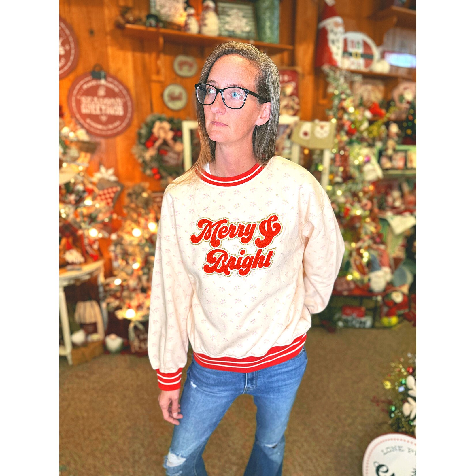 Simply Southern Simply Southern Varsity Holiday Crewneck Merry
