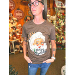 Kissed Apparel Kissed Apparel Leopard Hat Retro Santa Tee
