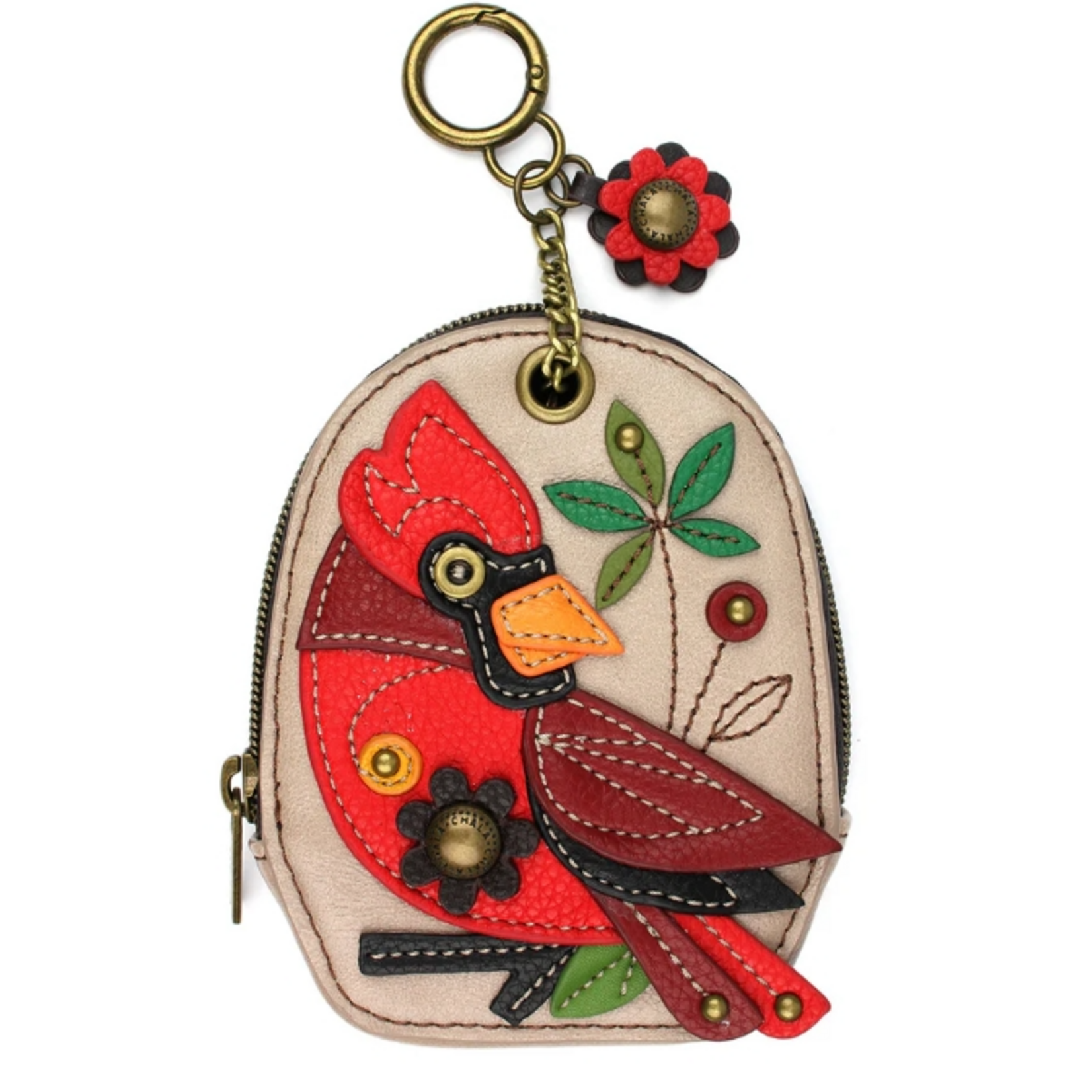 Chala Chala Mini Coin Purse Keychain Cardinal Ivory 638