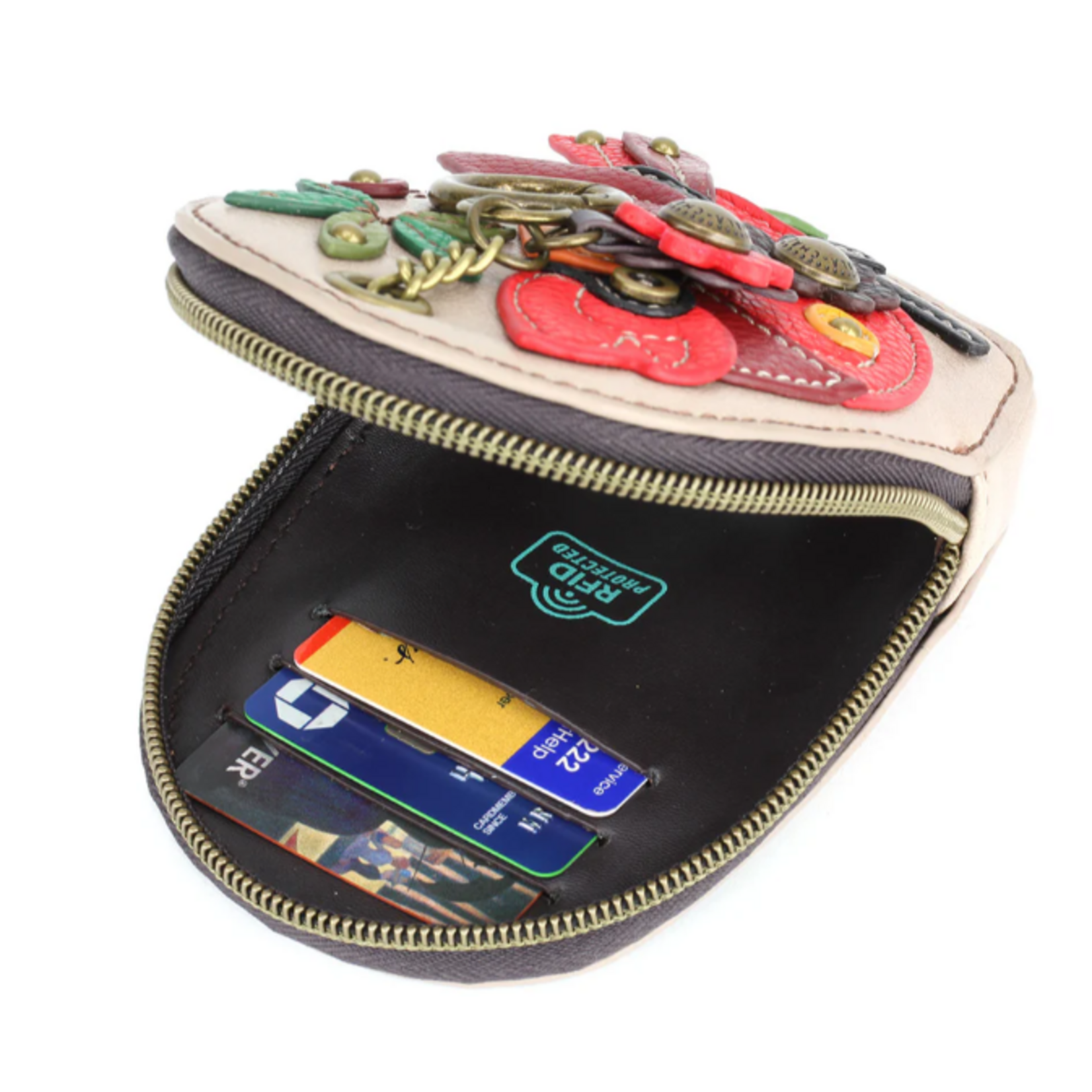 Chala Chala Mini Coin Purse Keychain Cardinal Ivory 638