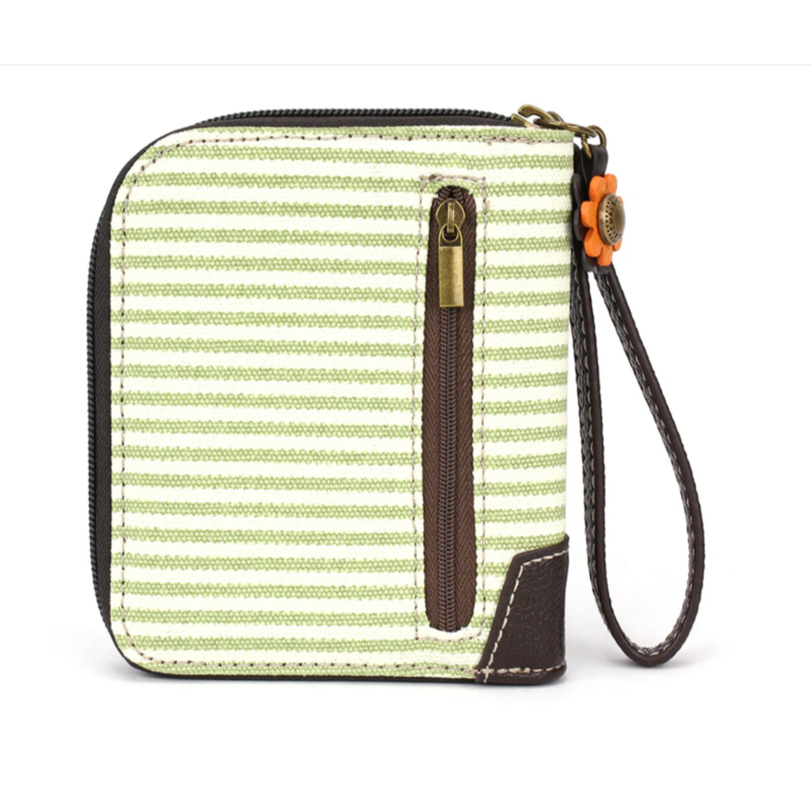Chala Chala Zip Around Wallet Highland Cow Green Stripe 839