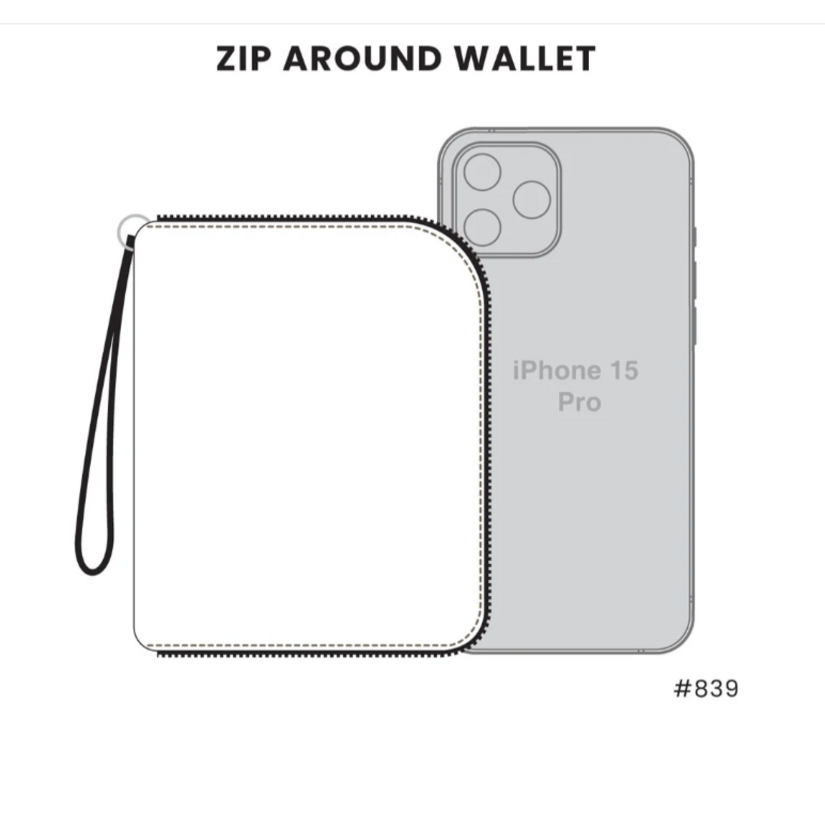 Chala Chala Zip Around Wallet Highland Cow Green Stripe 839