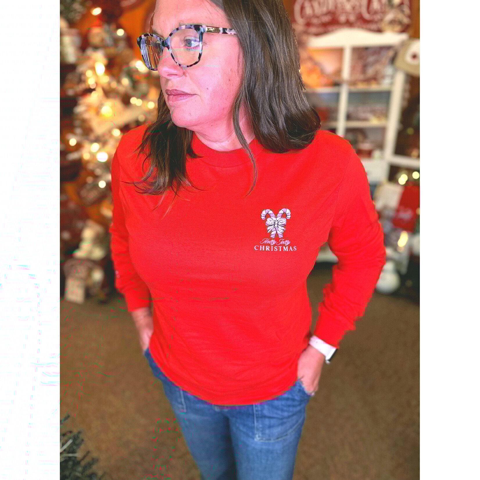 Simply Southern Simply Southern Long Sleeve Tee Trees Red