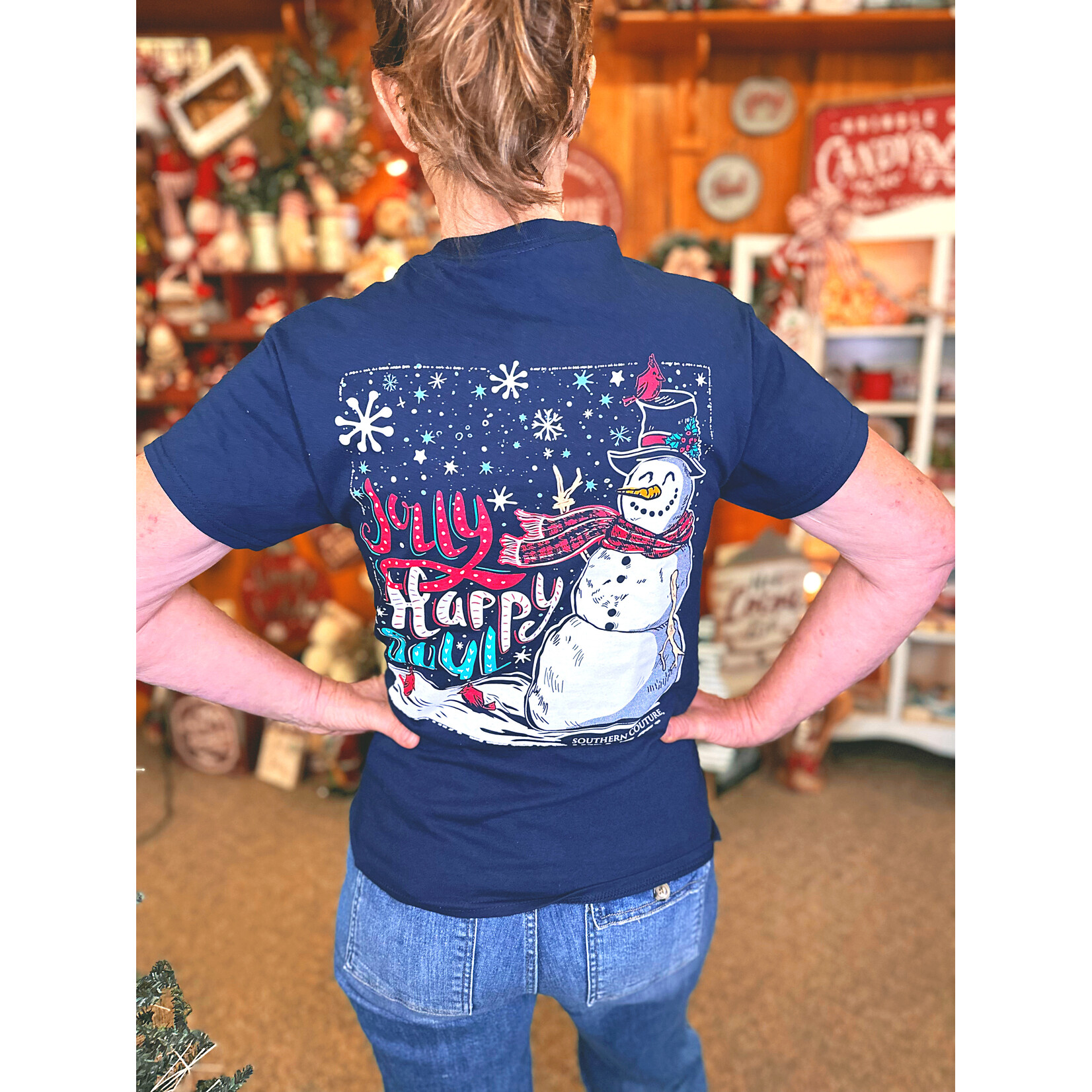 Southern Couture Southern Couture Classic Jolly Happy Soul Tee Navy