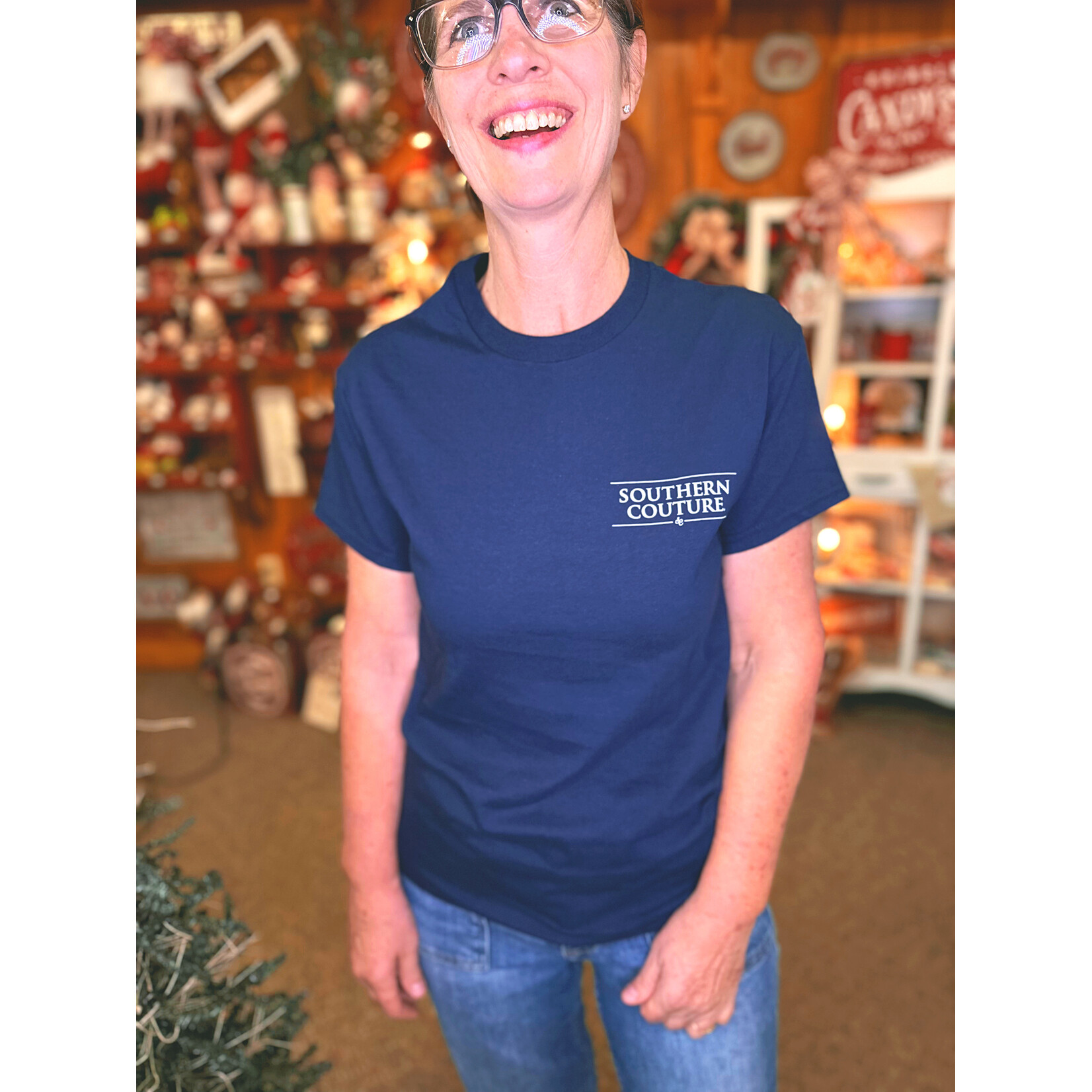 Southern Couture Southern Couture Classic Jolly Happy Soul Tee Navy