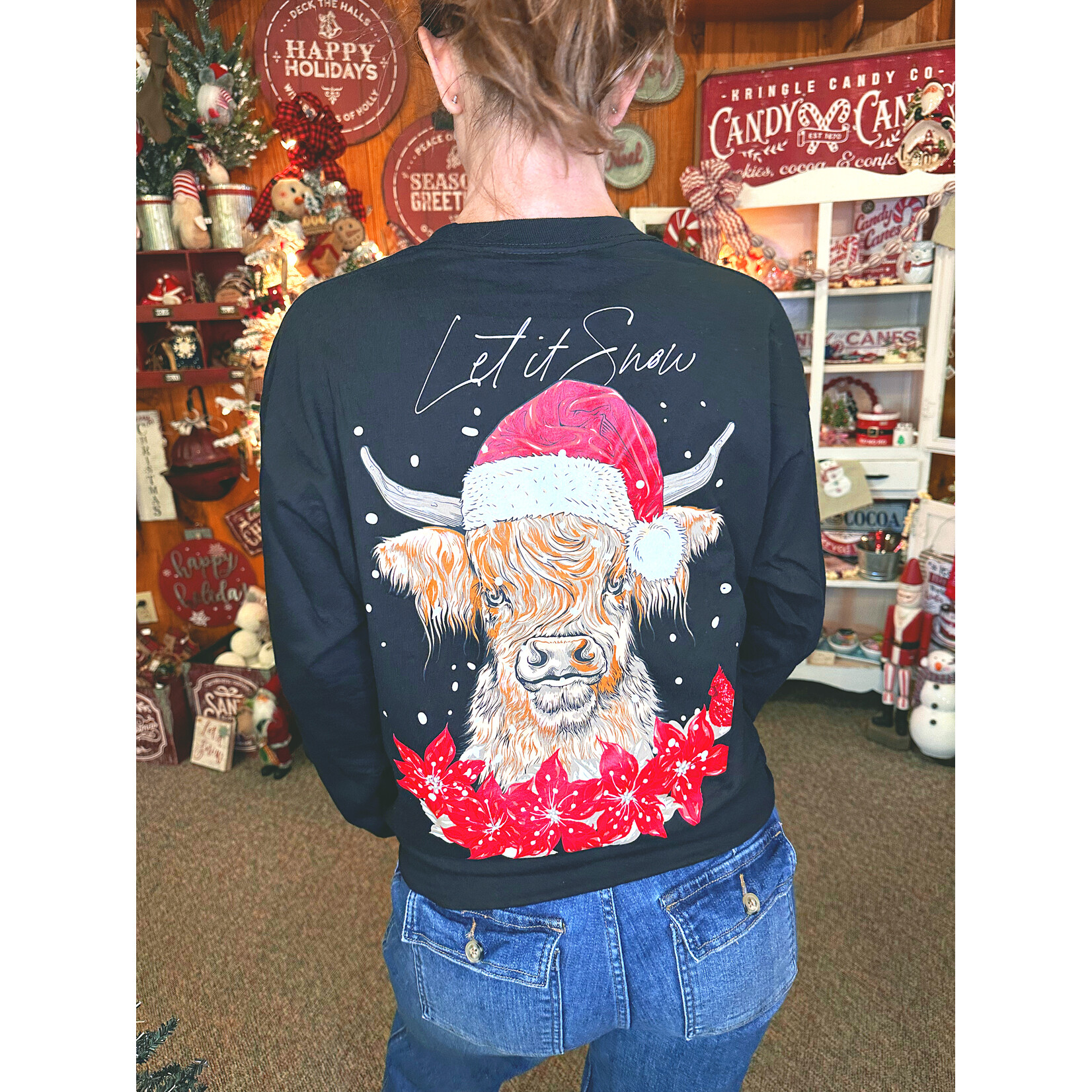 Simply Southern Simply Southern Long Sleeve Snow Cow Black