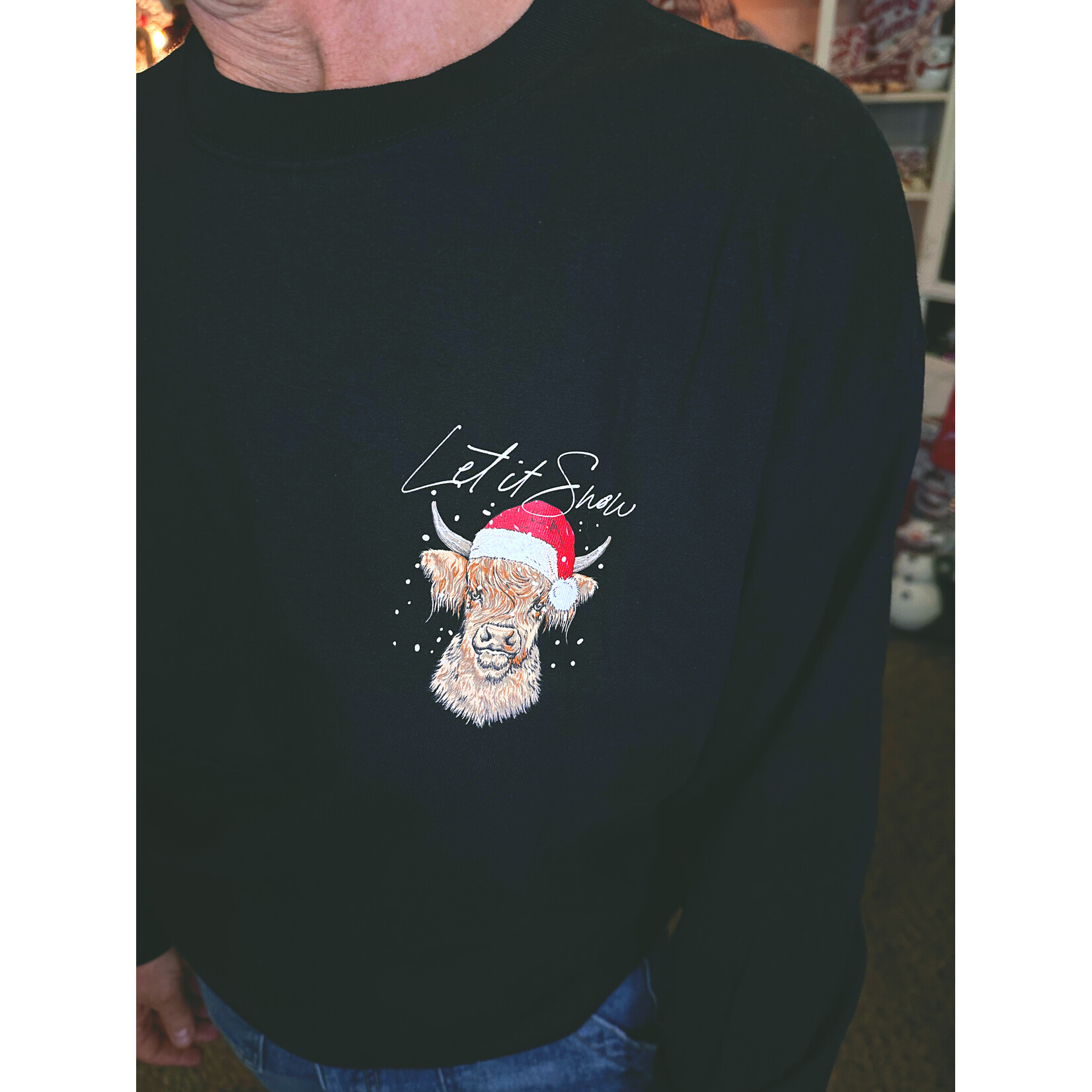 Simply Southern Simply Southern Long Sleeve Snow Cow Black