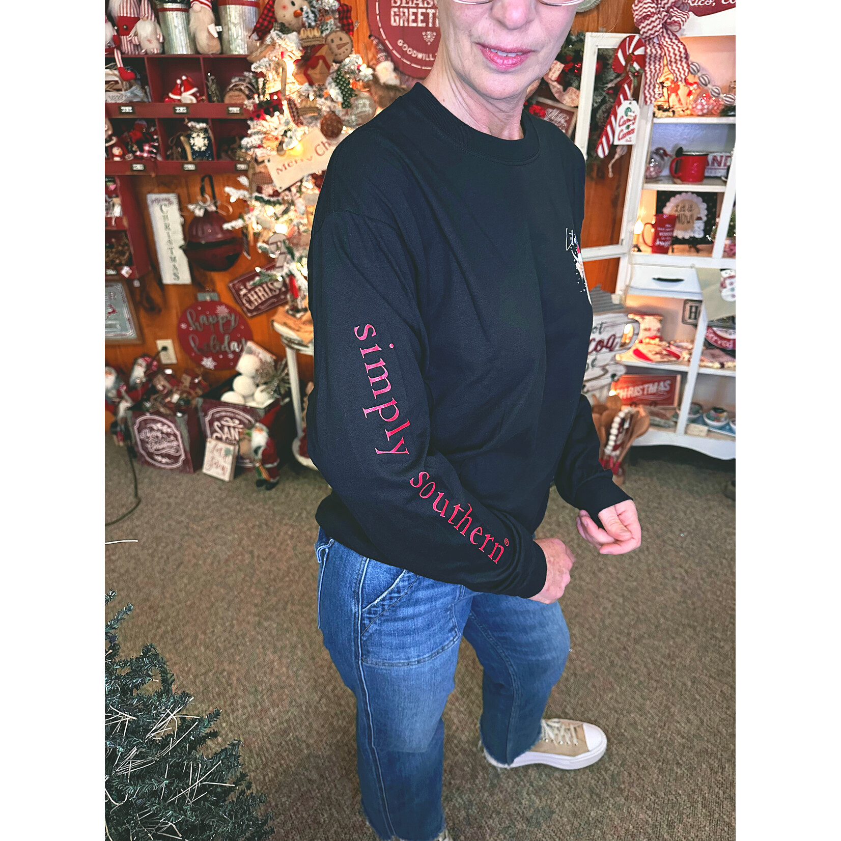 Simply Southern Simply Southern Long Sleeve Snow Cow Black