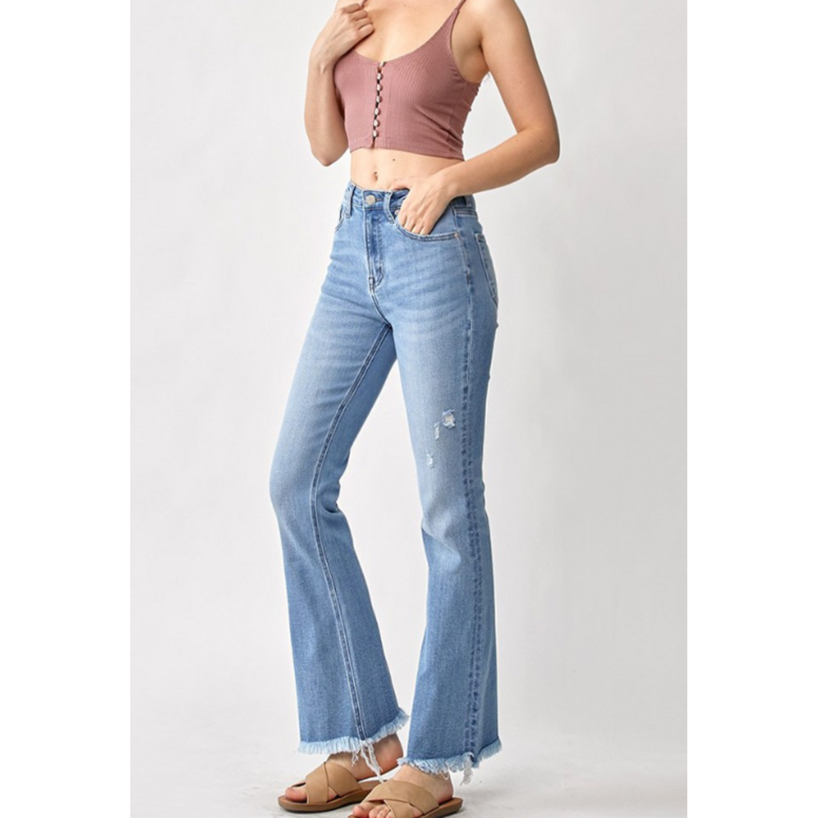 Risen Risen 1277 HR Vintage Frayed Hem Flare